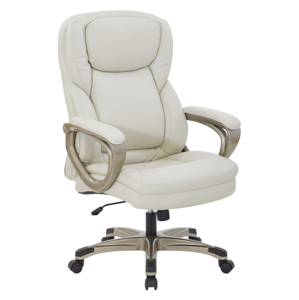 Exec Bonded Lthr Office Chair - Cream / Cocoa (ECH67701-EC28)