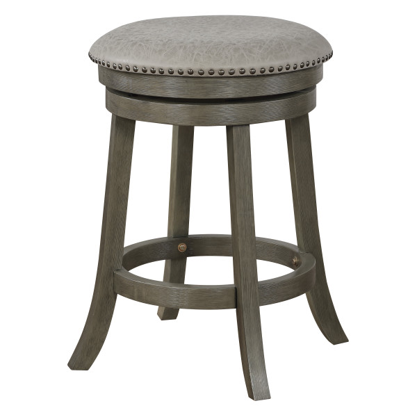 Round Backless Swivel Stool - Dove / Antique Grey (Pack Of 2) (MET17824AG-14A)