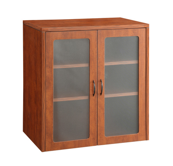 Napa 37"H Storage Cabinet, Glass/Wood Doors - Cherry (NAPCHY-212DC)