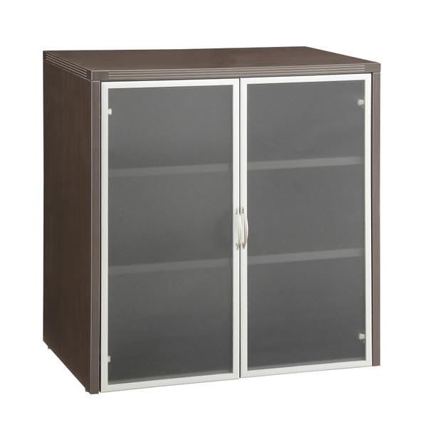 Napa 37"H Storage Cabinet, Glass/Aluminum Doors - Espresso (NAPESP-212DG)
