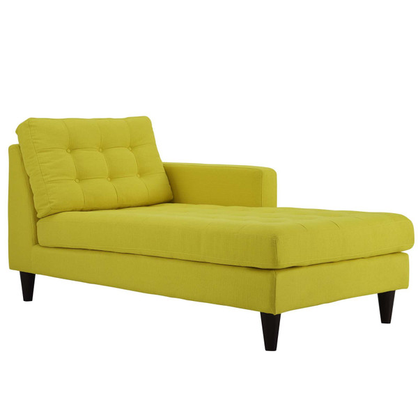 Empress Right-Arm Upholstered Fabric Chaise - Yellow EEI-2597-SUN