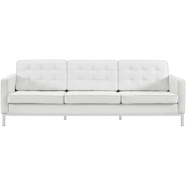 Loft Leather Sofa - White EEI-2779-WHI