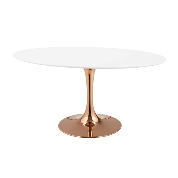 Lippa 60" Oval Dining Table EEI-3258-ROS-WHI