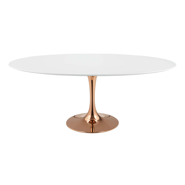 Lippa 78" Oval Dining Table EEI-3259-ROS-WHI