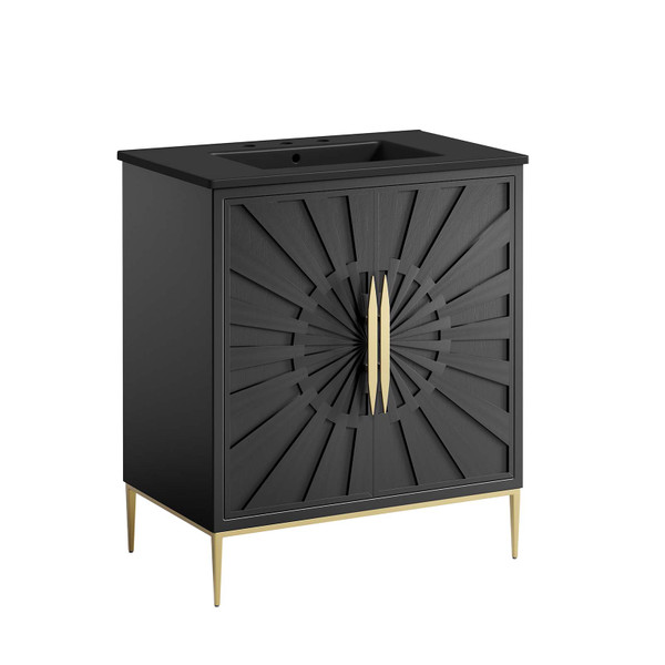 Awaken 30" Bathroom Vanity - Black Black EEI-6295-BLK-BLK