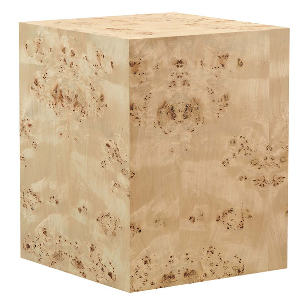 Cosmos 16" Square Burl Wood Side Table - Natural Burl EEI-6273-NAB