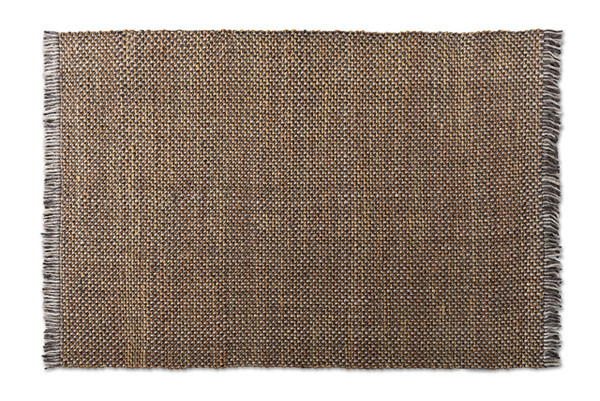 Nurten Modern and Contemporary Orange and Grey Handwoven Hemp Blend Area Rug Nurten-Terra/Grey-Rug