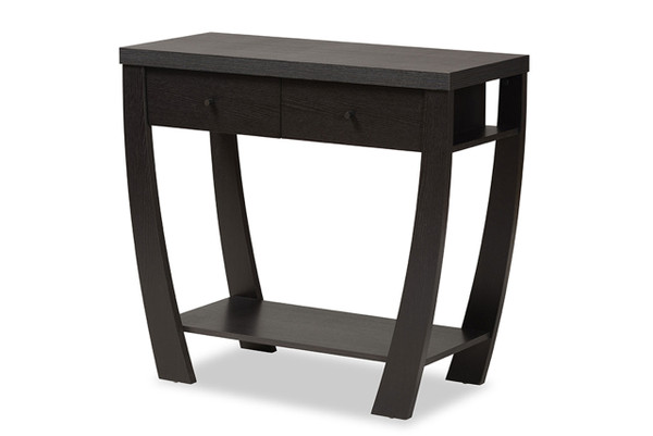 Capote Modern and Contemporary Dark Brown Finished Wood 2-Drawer Console Table FP-02-Dark Brown-Console