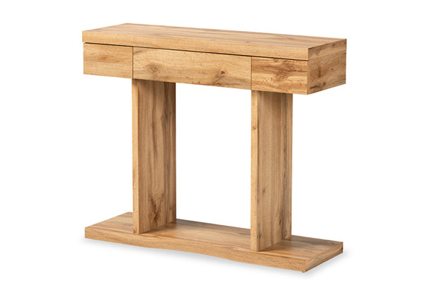 Otis Modern and Contemporary Oak Brown Finished Wood 3-Drawer Console Table FP-04-Wotan Oak-Console