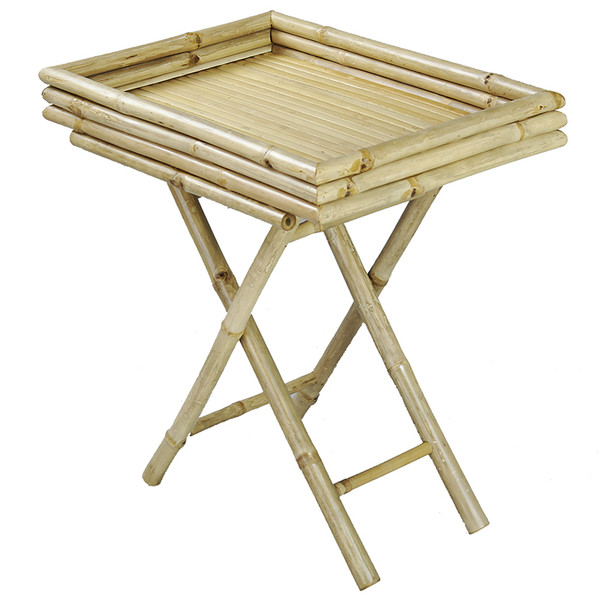 25" Natural Bamboo Folding Tray Table (294732)