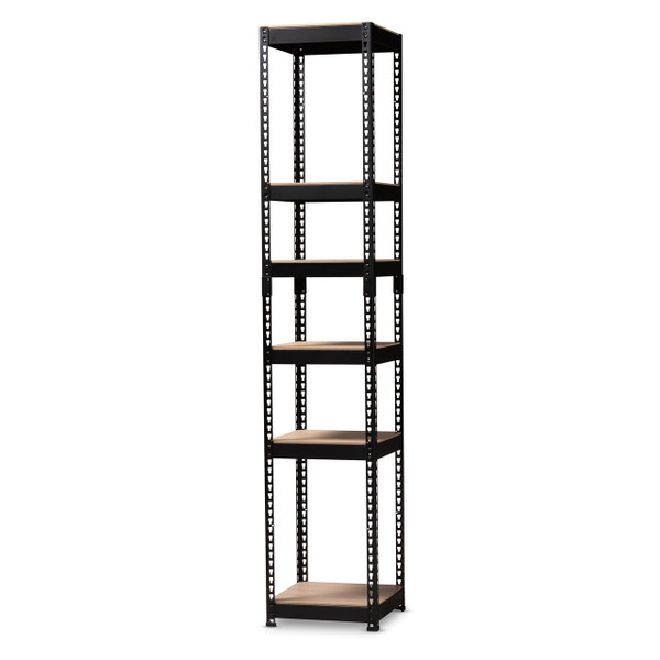 Gavin Modern And Contemporary Black Metal 5-Shelf Closet Storage Racking Organizer BH12-Black-Shelf