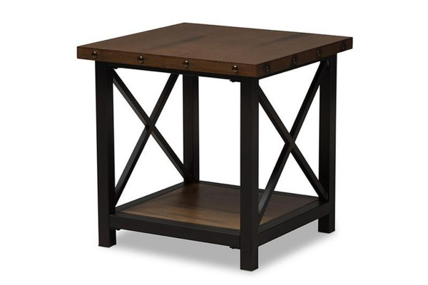 Herzen Black Metal/Wood Occasional End Table CA-1117-ET (YLX-2680ET)