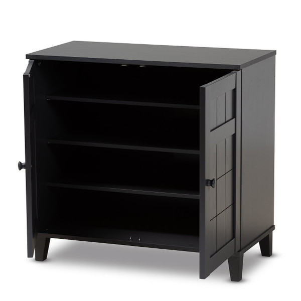 Glidden Modern And Contemporary Dark Grey Finished 4-Shelf Wood Shoe Storage Cabinet FP-1201-Dark Grey