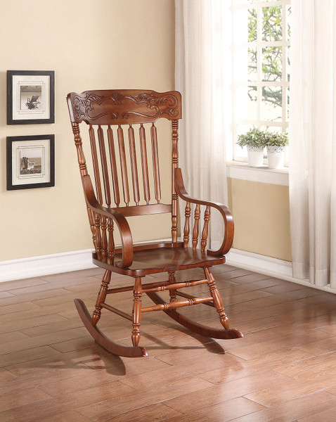 25" X 33" X 45" Tobacco Rubber Wood Rocking Chair (285702)