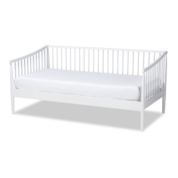 Renata Classic And Traditional White Finished Wood Twin Size Spindle Daybed Renata-White-Daybed