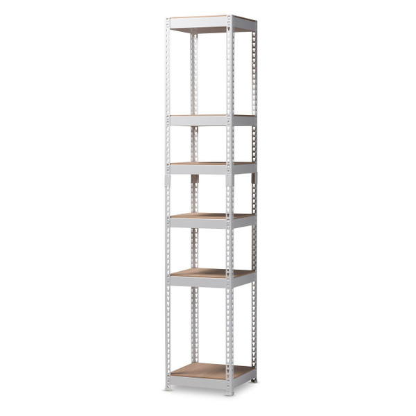 Gavin Modern And Contemporary White Metal 5-Shelf Closet Storage Racking Organizer WH12-White-Shelf
