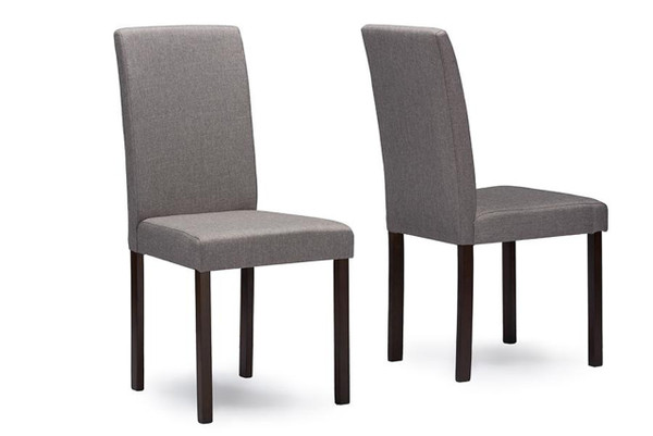 Andrew Espresso Dining Chair - (Set of 4) Andrew Dining Chair-Grey Fabric