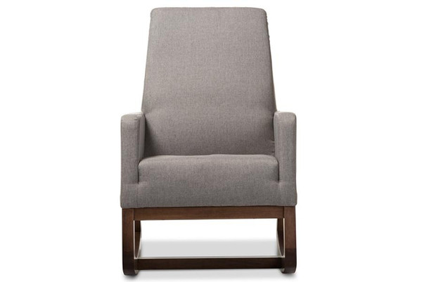 Yashiya Retro Grey Fabric Upholstered Rocking Chair BBT5199-Grey