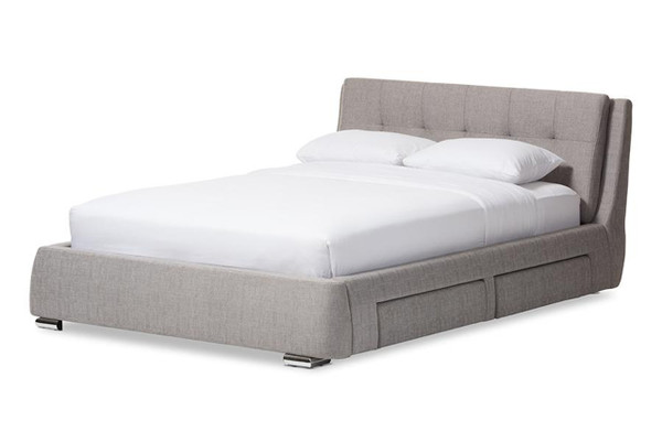 Camile Grey Fabric 4-Drawer King Storage Platform Bed CF8545-Grey-King