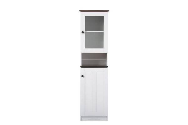 Lauren 2-Tone Buffet and Hutch Kitchen Cabinet DR 883300-White/Wenge