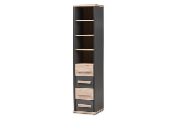 Pandora 2-Tone 4-Drawer Storage Cabinet FC940012-Dark Grey/White Oak