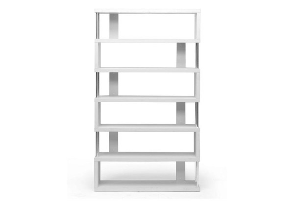 Barnes White Six - Shelf Bookcase FP-6D-White