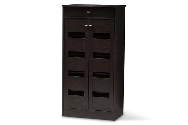 Acadia Modern And Contemporary Shoe Cabinet MH27202-Wenge-Shoe Rack
