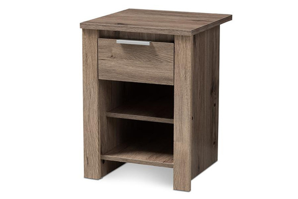 Laverne Modern And Contemporary 1-Drawer Nightstand MH5056-Oak-NS