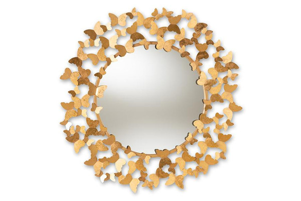 Antique Gold Finished Butterfly Accent Wall Mirror RXW-6159