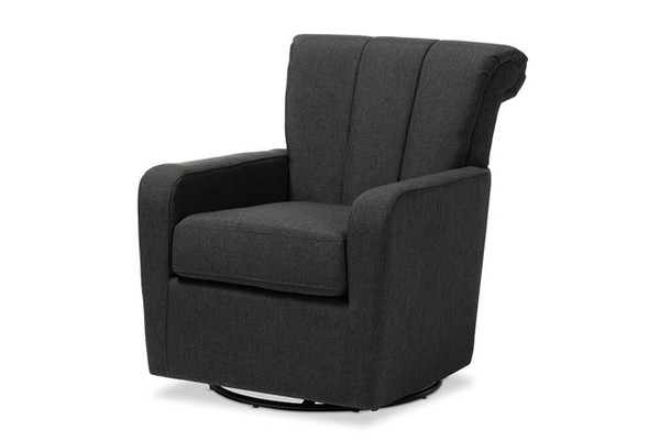Rayner Modern And Contemporary Upholstered Swivel Chair TSF7715-Grey-CC