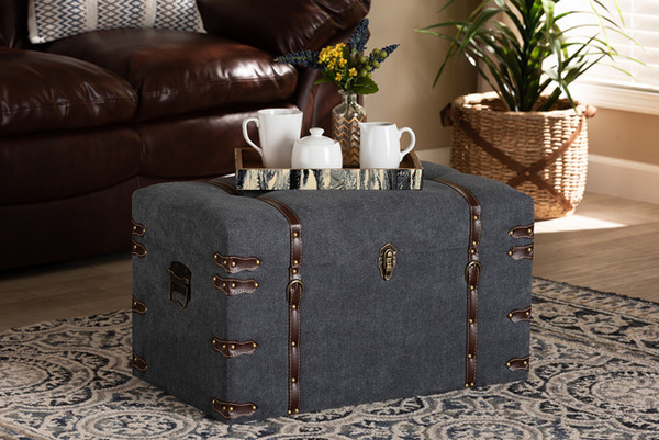 Palma Modern And Contemporary Transitional Grey Fabric Upholstered Storage Trunk Ottoman JY20A10L-Grey-Trunk Otto