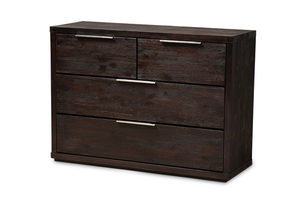 Titus Modern And Contemporary Dark Brown Finished Wood 4-Drawer Dresser Titus-Mocha-4DW-Dresser