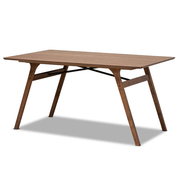 Saxton Mid-Century Modern Transitional Walnut Brown Finished Wood Dining Table RDT347-Walnut-DT