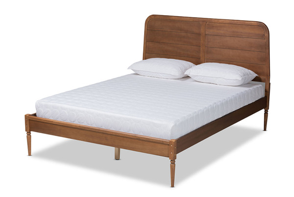 Kassidy Classic And Traditional Walnut Brown Finished Wood Queen Size Platform Bed MG0063-Walnut-Queen