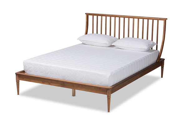 Abel Classic And Traditional Transitional Walnut Brown Finished Wood Full Size Platform Bed MG0064-Walnut-Full