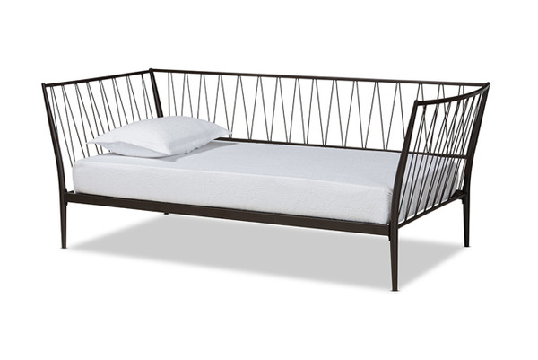 Lysa Modern and Contemporary Black Finished Metal Twin Size Daybed TS-Lysa-Black-Daybed