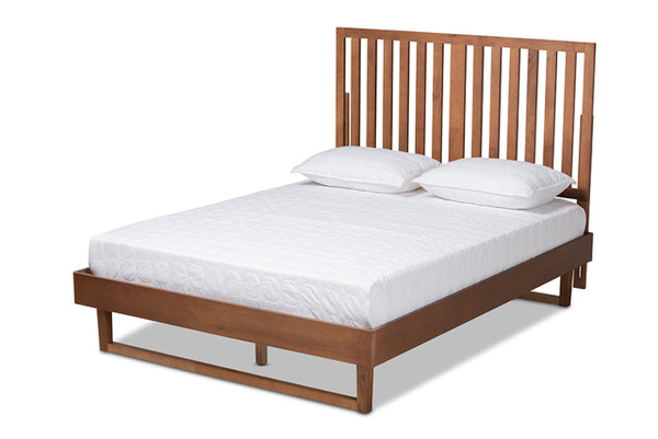 Marin Modern and Contemporary Walnut Brown Finished Wood King Size Platform Bed Marin-Ash Walnut-King