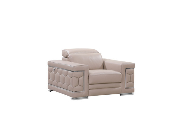 29-38" Modern Beige Leather Chair (329720)