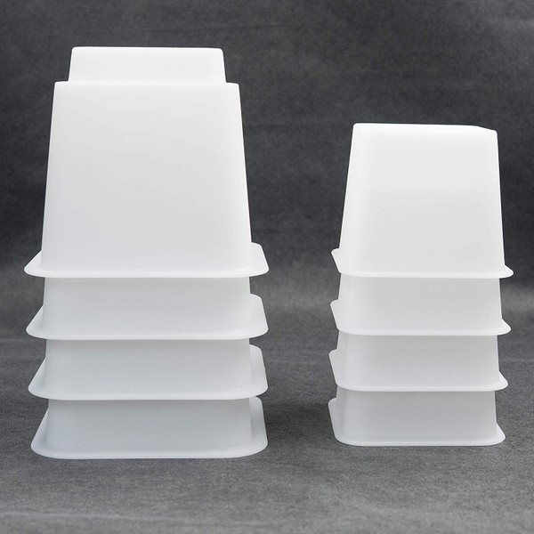 3" , 5" Or 8" White, Adjustable Bed Furniture Legs, Heavy Duty Plastic - Bed Risers Set Of 4 (363612)