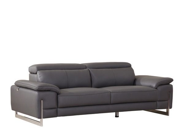 31" Tasteful Dark Grey Leather Sofa (329680)