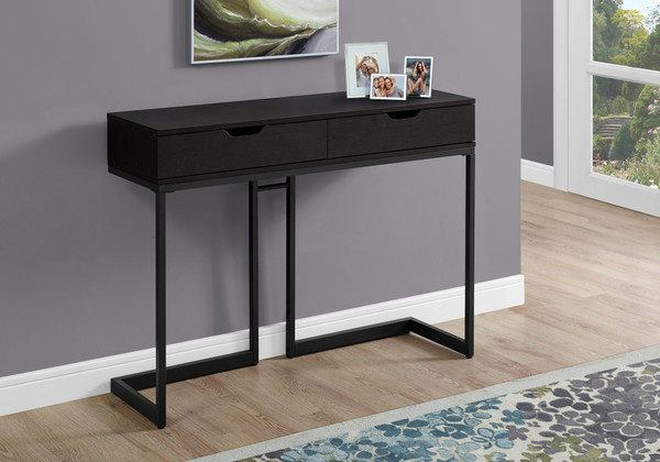 32" Mdf And Black Metal Accent Table (333249)