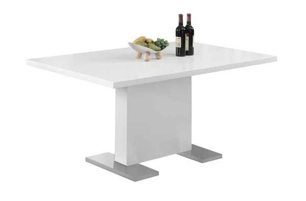 35.5" X 59" X 30" White, Metal - Dining Table (332608)