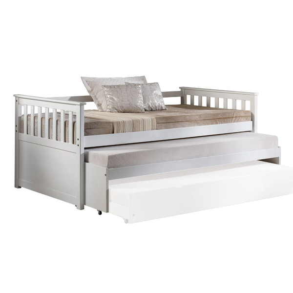 43" X 80" X 32" White Wood Daybed & Pull-Out Bed "Special" (347211)
