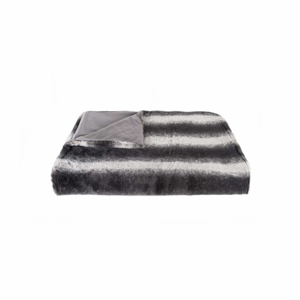 50" X 60" Irving Charcoal/White Fur - Throw (354557)