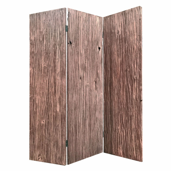 53" X 2" X 71" X 72" Brown, Wood, Woodland - 3 Panel Screen (342771)