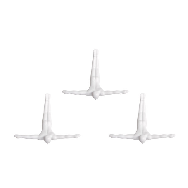 6.5" X 2.5" X 6.5" Wall Diver - White 3-Pack (332361)