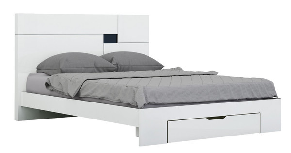 79'' X 80'' X 43'' 4Pc Eastern King Modern White High Gloss Bedroom Set (343980)