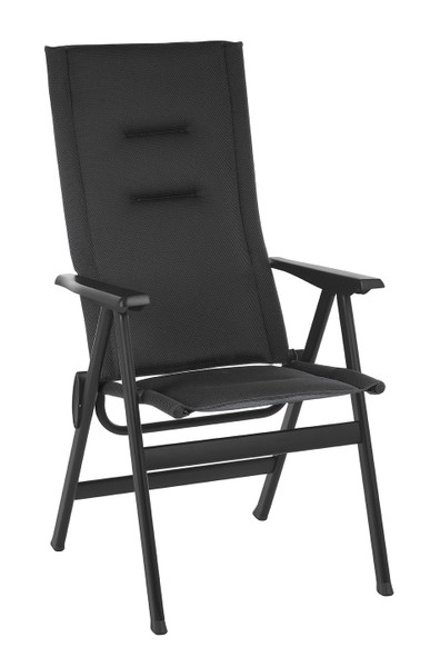 High-Back Chair - Black Steel Frame - Outremer Duo Fabric (320644)