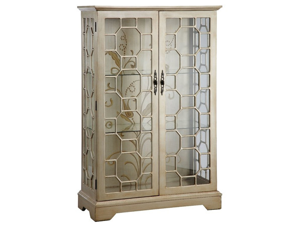 World Diana 2 Door Curio Cabinet In Metallic (47778)