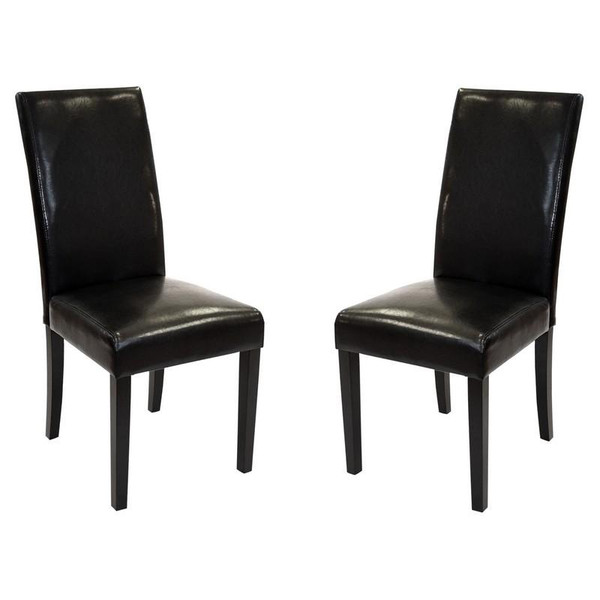 Md-014 Black Bonded Leather Side Chair-(Set Of 2) - (LCMD014SIBL)